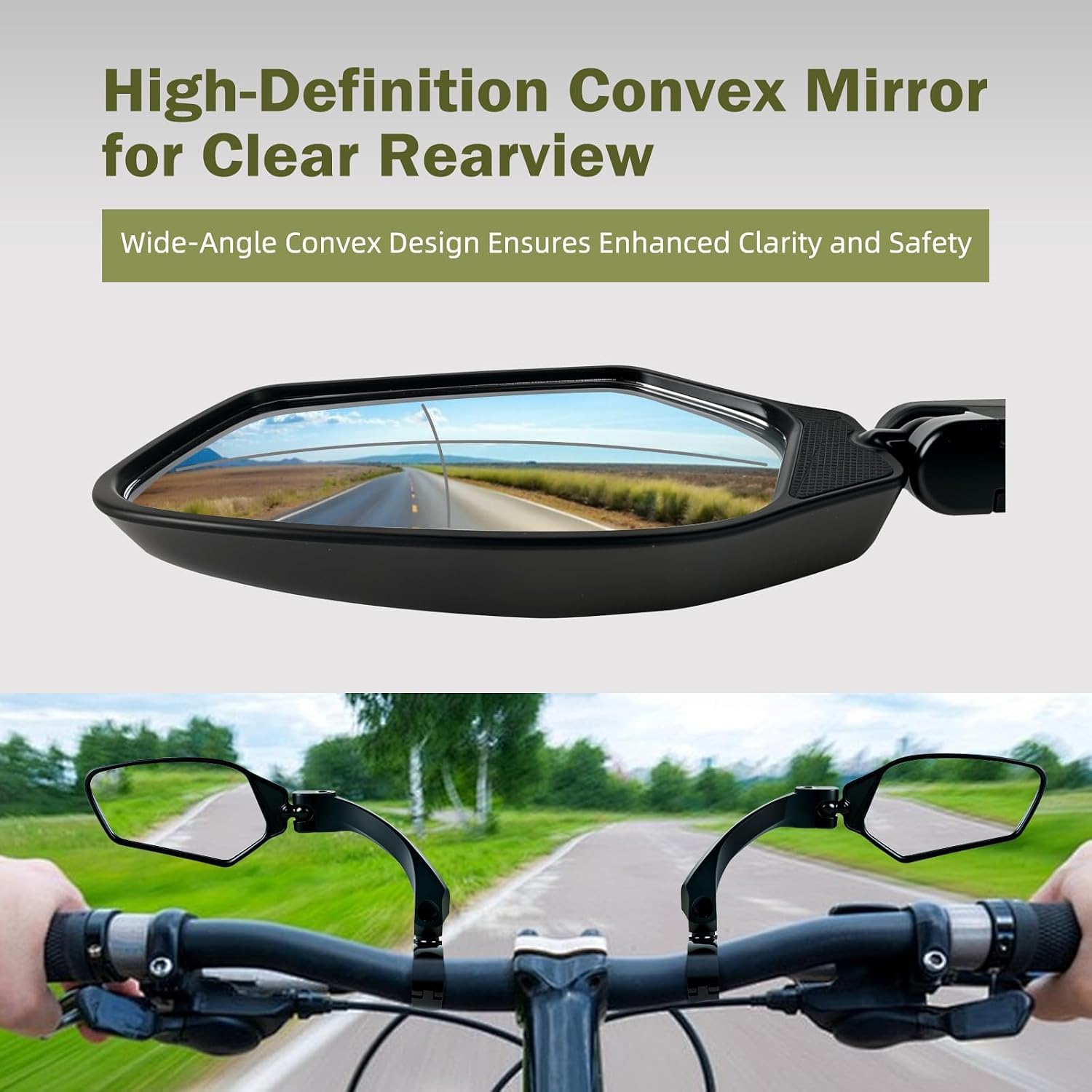 Adjustable Handlebar Bike Mirrors, Left & Right Bicycle Mirror Set