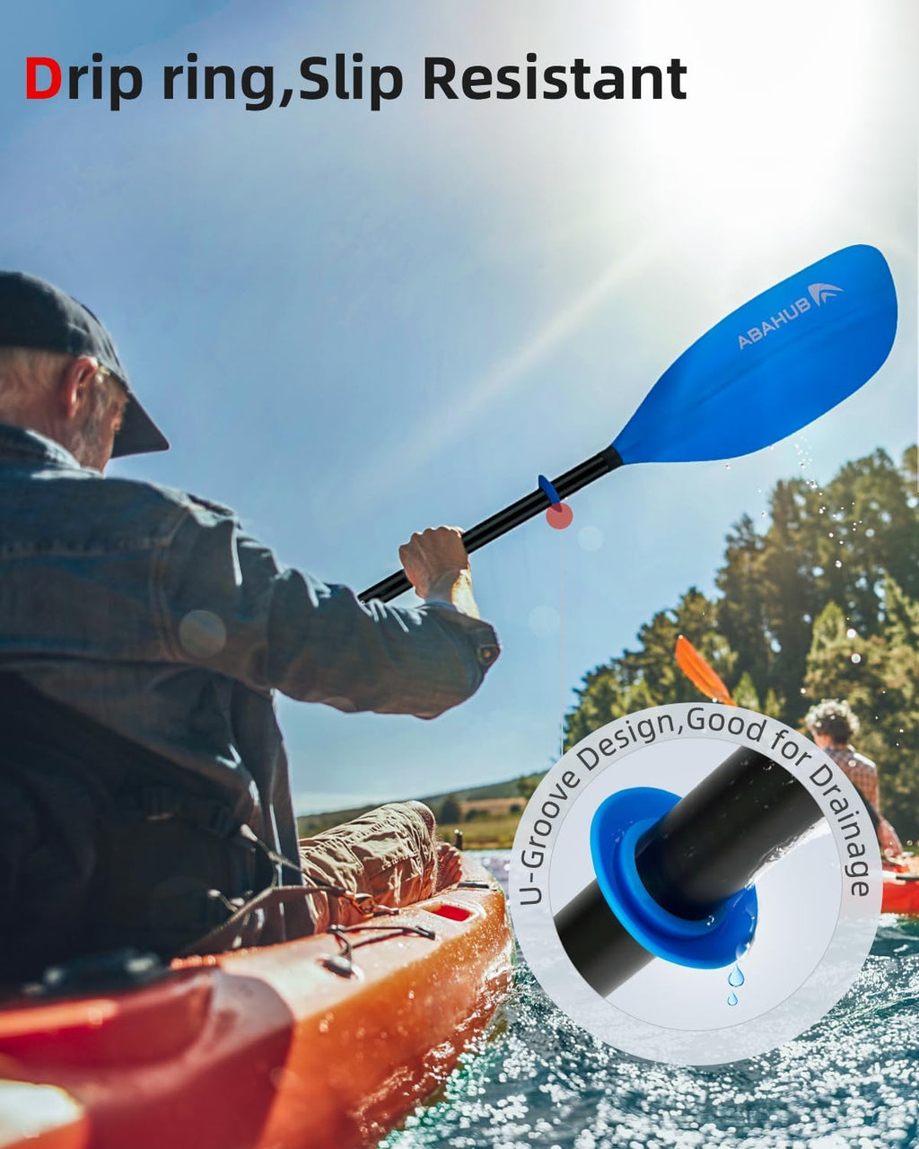 Abahub 210-230cm/230-250cm Adjustable Kayak Paddle for Kayak,Boating
