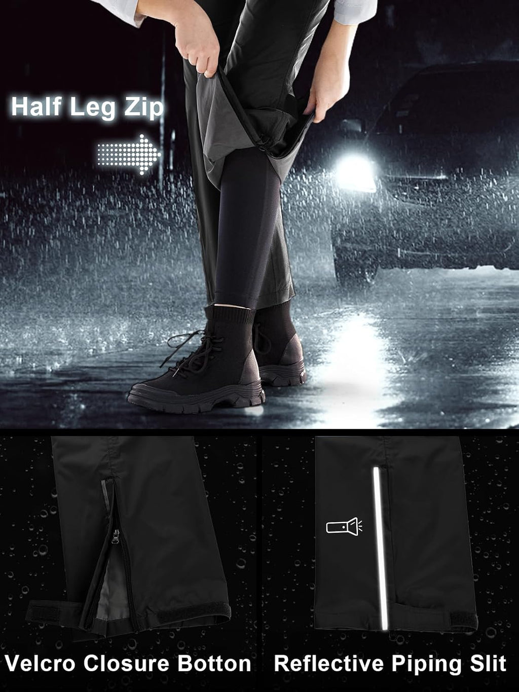 Outdoor Ventures Women's Rain Pants Packable Waterproof Hiking Pants