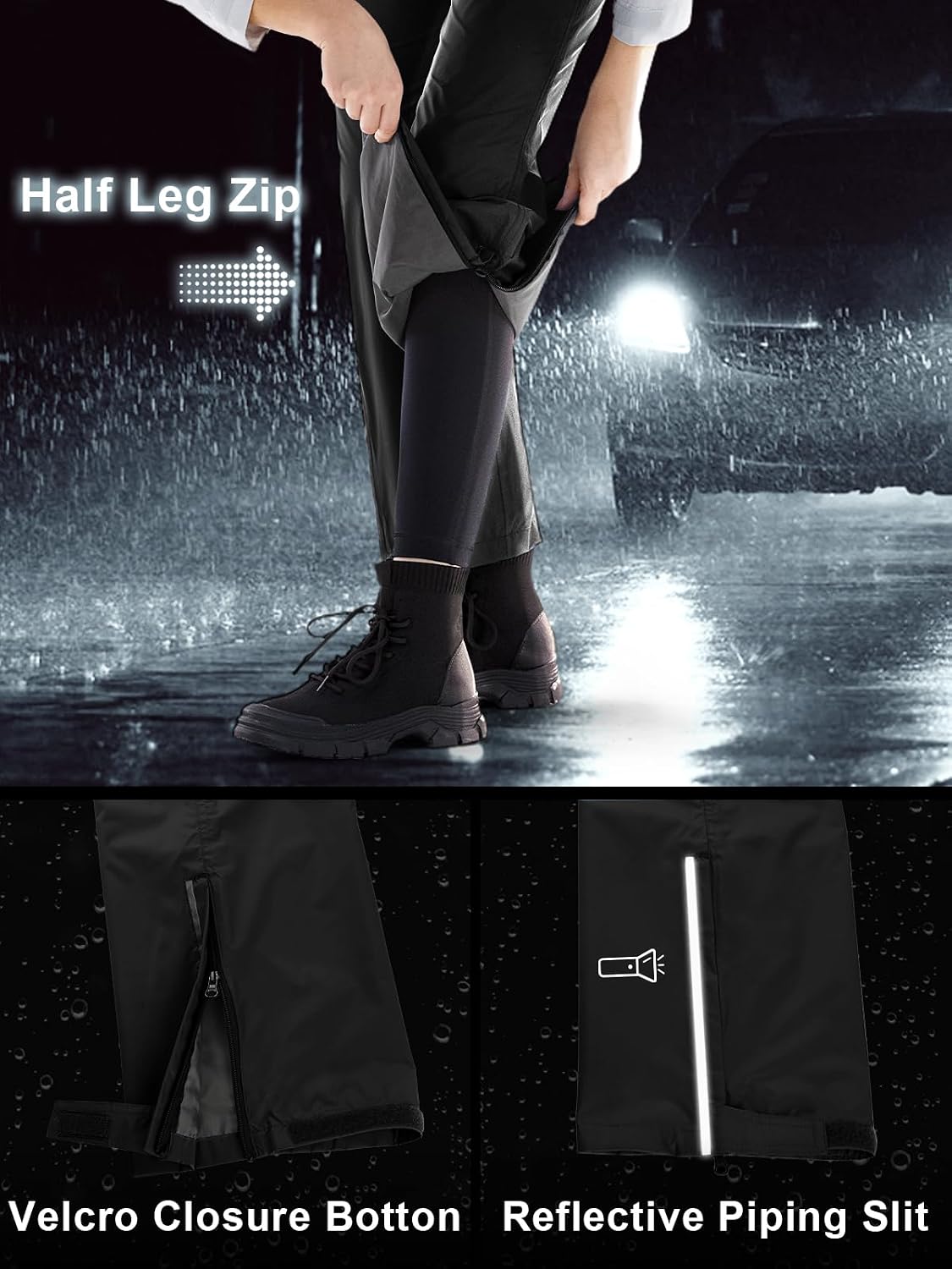 Outdoor Ventures Women's Rain Pants Packable Waterproof Hiking Pants