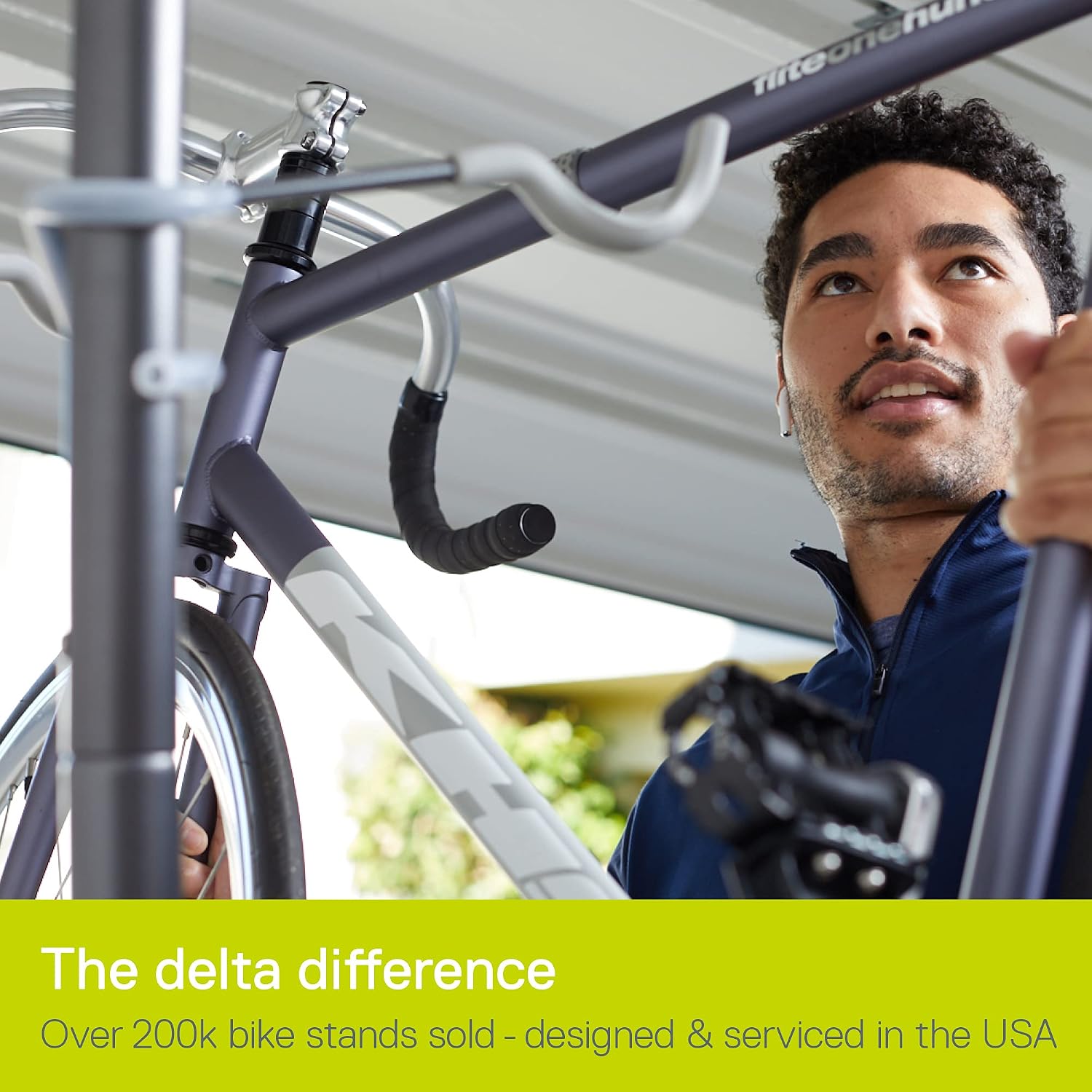 Delta Cycle Michelangelo 2 Bike Storage Rack - Gravity Fully Adjustable Bike Storage Garage For Road, MTB, and Hybrid Bicycles - Vertical Bike Rack Holds Up To 80 lbs