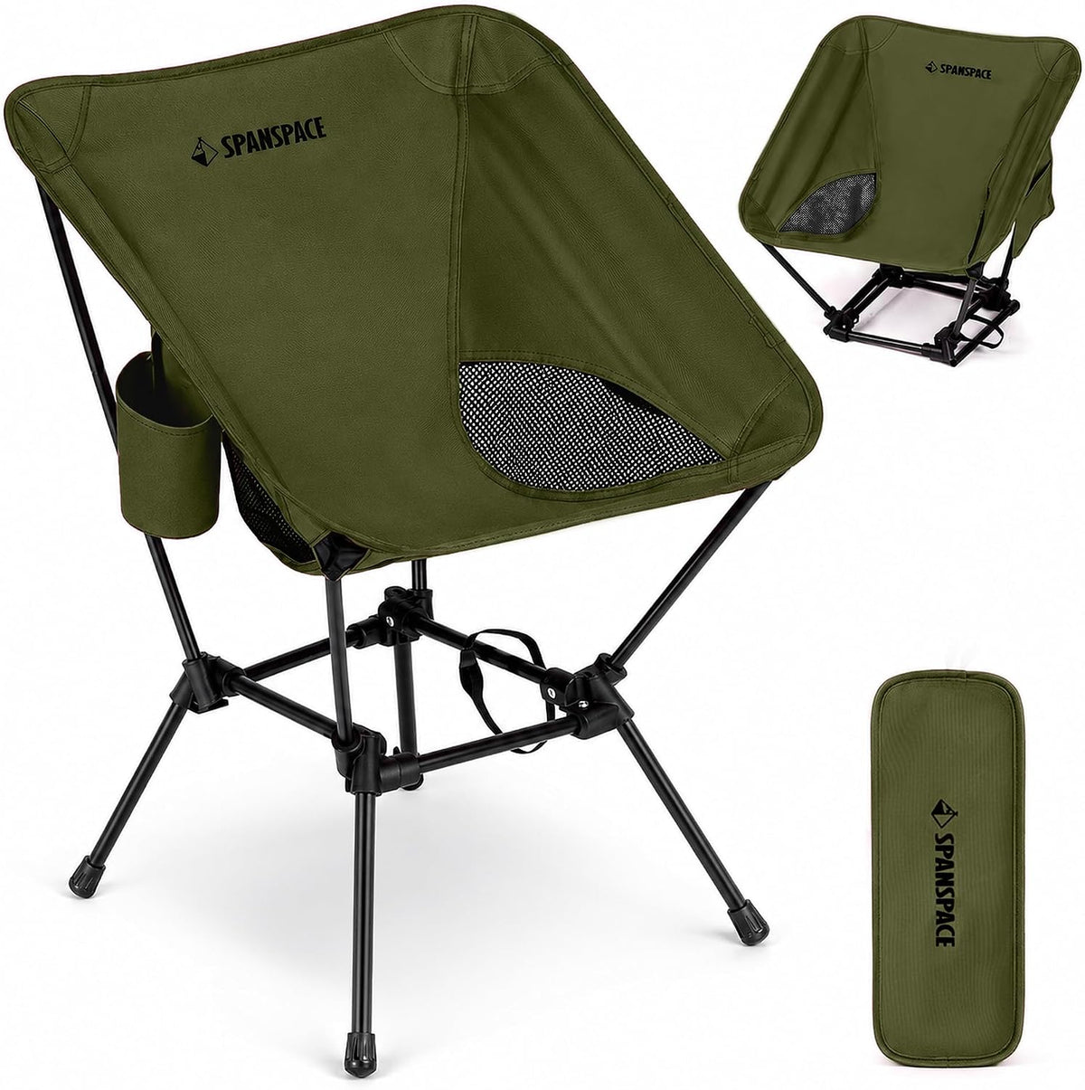 Ultralight Camping Chair for Adults, 3.6 lb, 350 lb Capacity