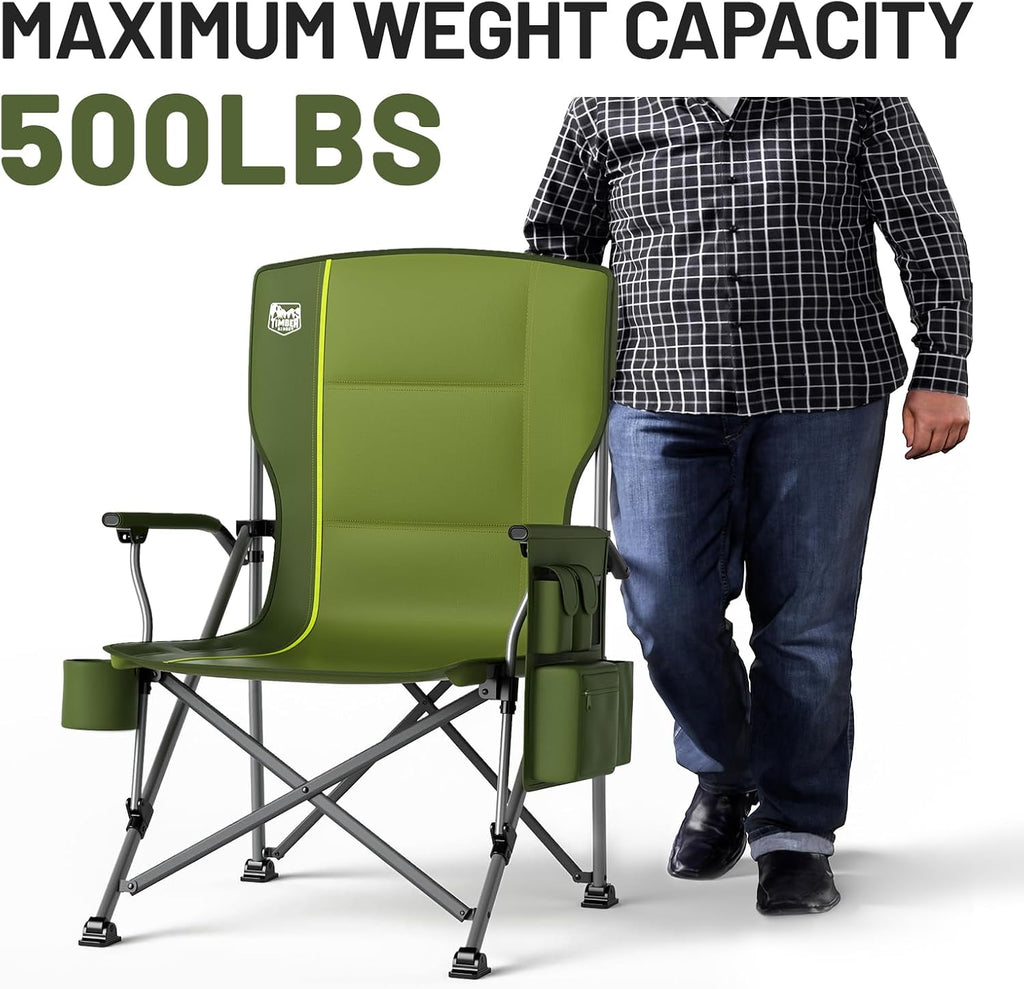TIMBER RIDGE Oversized Folding Camping Chair High Back 500lbs