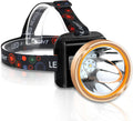 Super Bright Coon Hunting Light, Rechargeable LED Headlamp with 2 Light Modes, Waterproof Adjustable Hard Hat Headlight, Gold Miner Style Torch for Hunting, Fishing, Hiking, Camping, Outdoor Adventure