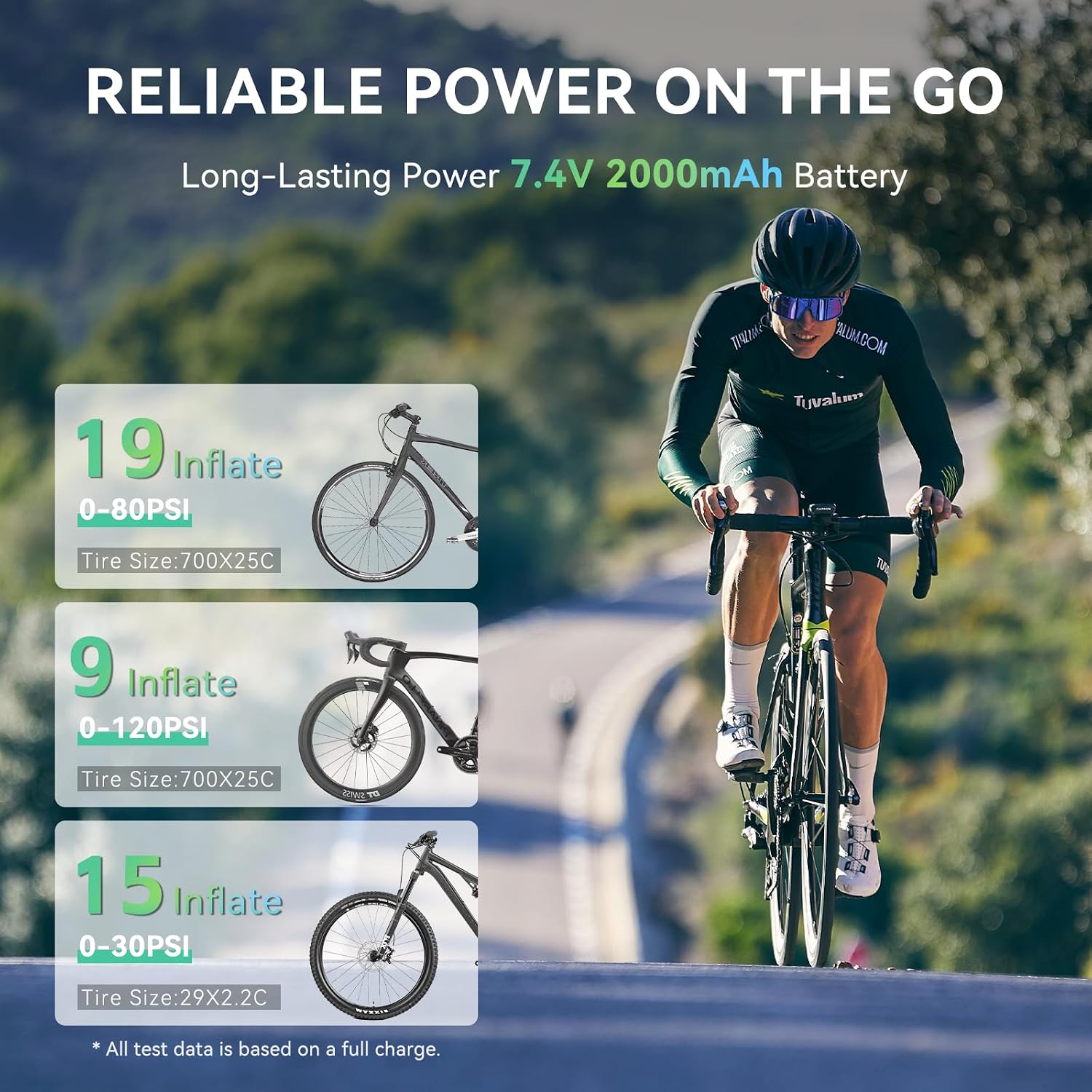 CYCPLUS Electric Bike Pump, A3Mini, 120 PSI, Brushless Motor, with Display