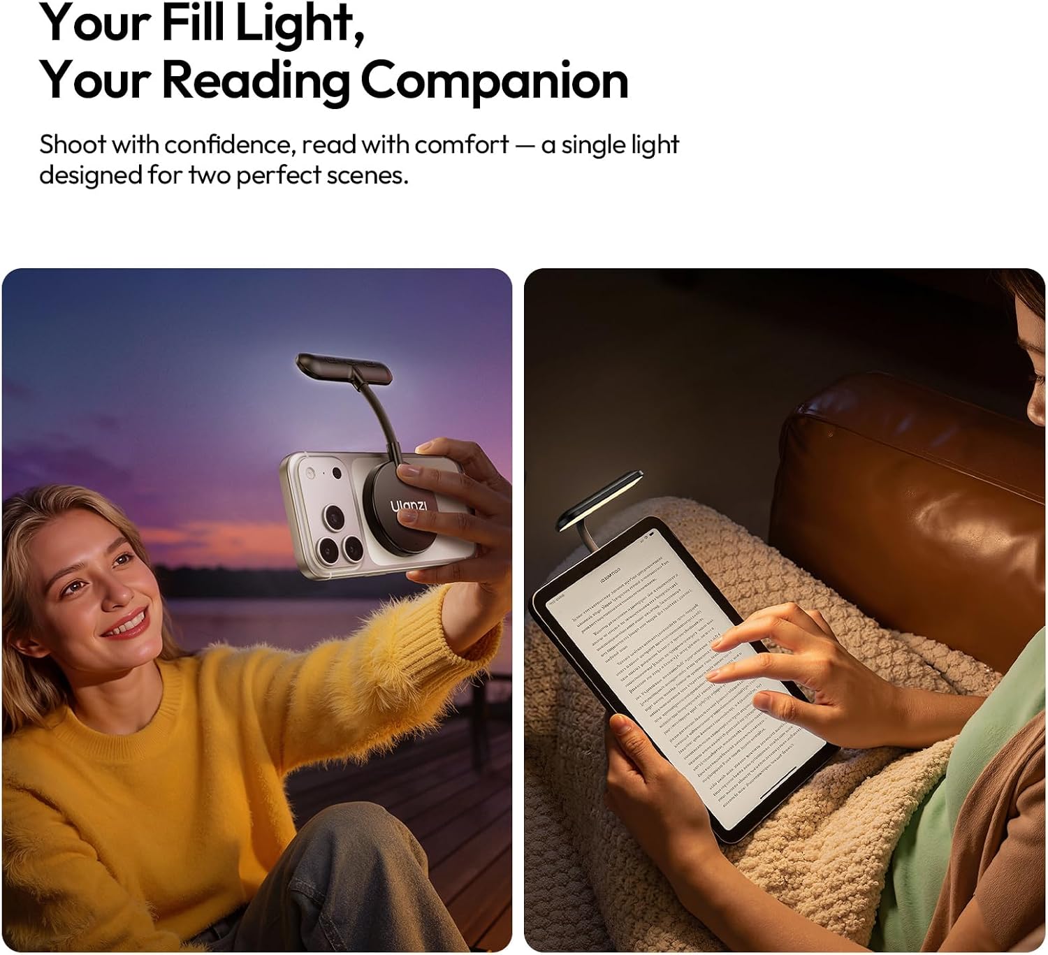 ULANZI M10 Magnetic Selfie Light Gooseneck Phone Reading Light with Magsafe