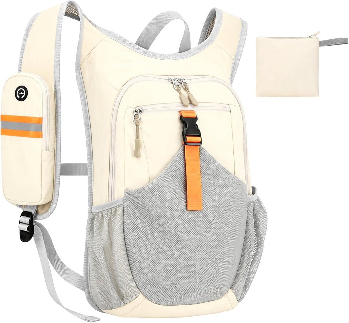 15L Small Hiking Backpack, Lightweight Packable Foldable Casual Backpack for Women Men (Beige)