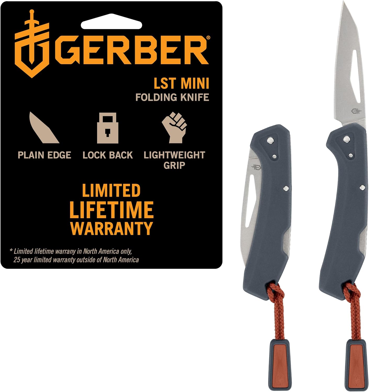 Gerber Gear LST Mini - Lightweight Folding Pocket Knife for Hiking, Camping - EDC Tool - Durable Stainless Steel Blade - Gray