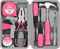 Hi-Spec Mini Tool Kit for College Dorm, Home and Office DIY, Pink