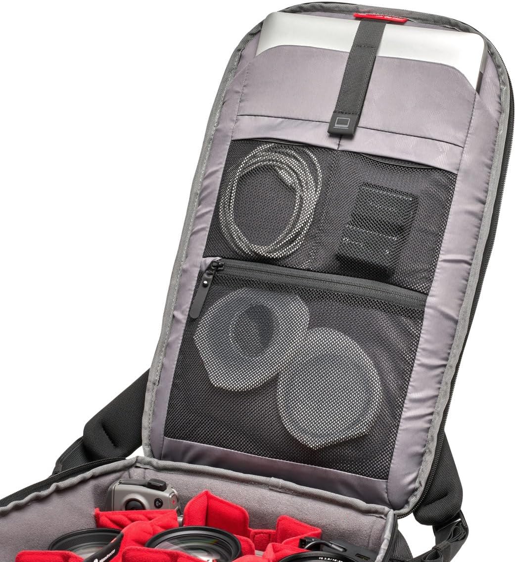 Manfrotto PRO Light Backloader M, Professional Camera Backpack for Cameras, Top and Rear Access, Double Tripod Mount, Padded Backpack with Interchangeable Dividers, Black