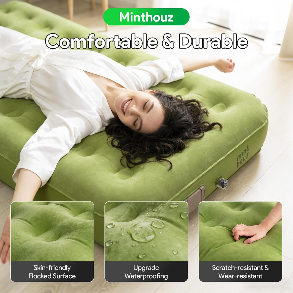 Minthouz 9.8" Ultra-Thick Self Inflating Sleeping Pad with Electric Pump