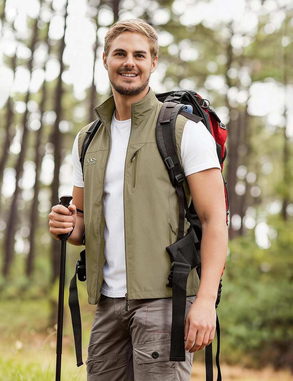 Flygo Mens Summer Lightweight Outdoor Vest Casual Utility Travel Work Fishing Hiking Photo Vest with Pockets