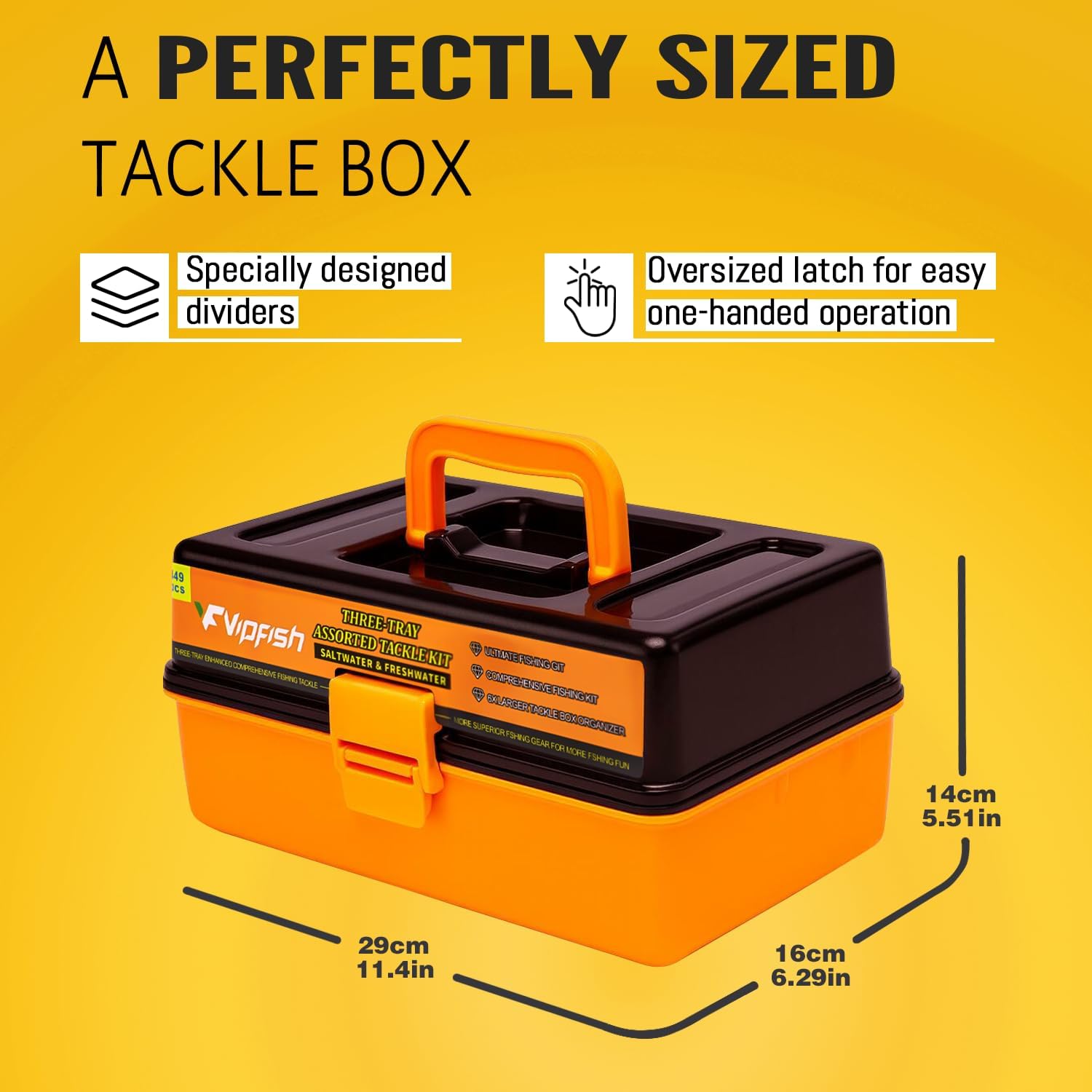 Large 3-Layer Fishing Tackle Box Lures with Tackle Included 448 Pcs
