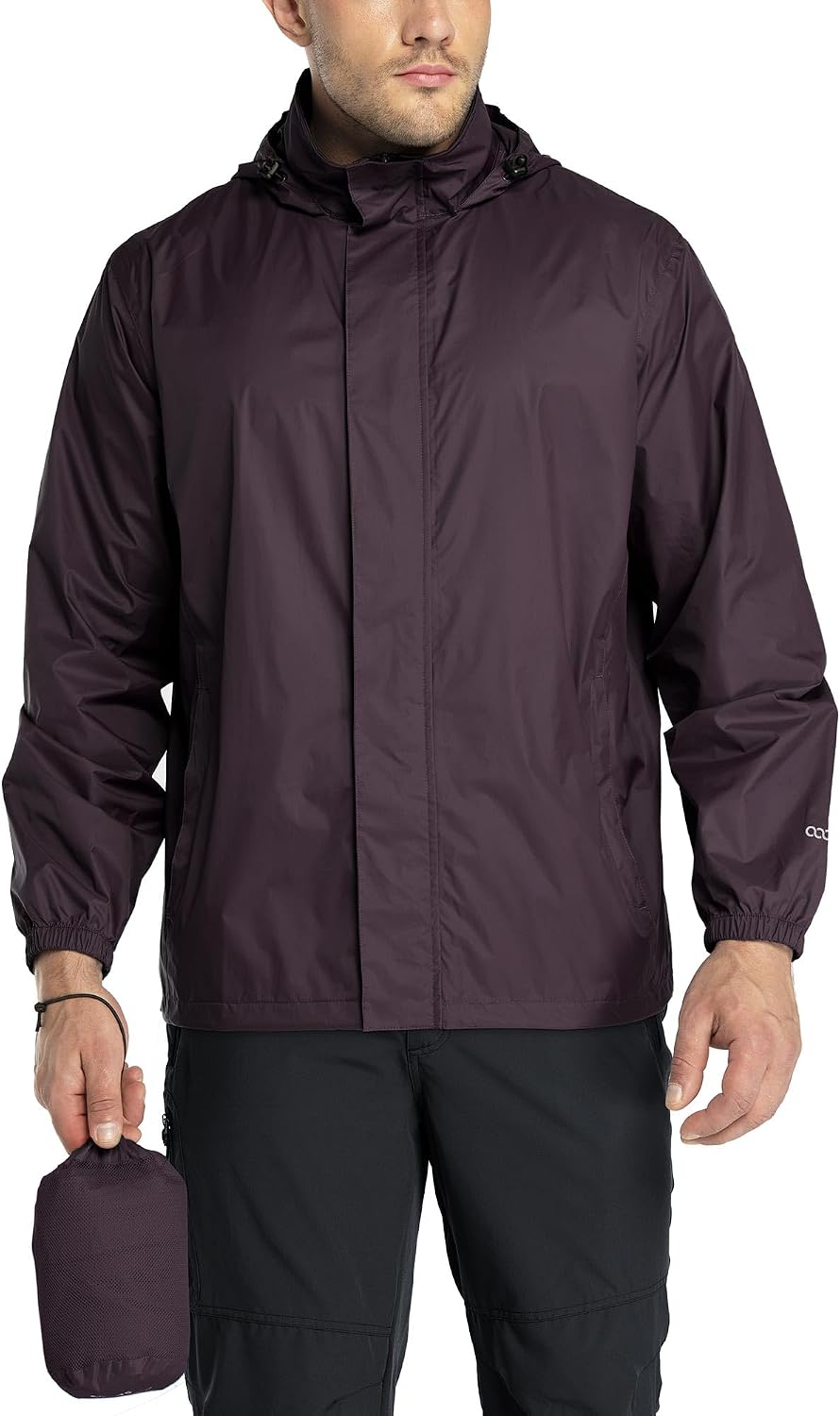 33,000ft Men's Packable Rain Jacket Lightweight Waterproof Golf Raincoat