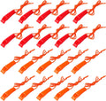 AUGSUN 40 Pcs Emergency Safety Whistle Plastic Whistles Set with Lanyard,Red and Orange
