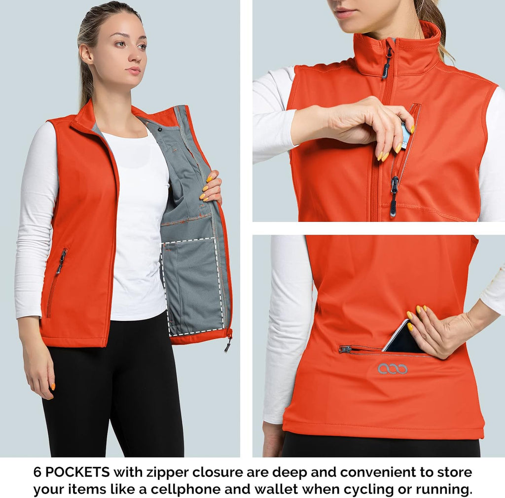 33,000ft Women's Lightweight Running Vest with 6 Pockets for Travel Golf