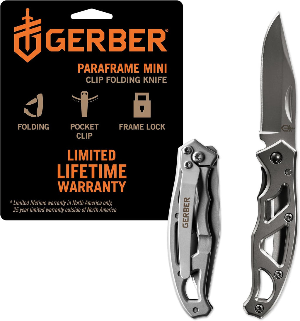 Gerber Gear Paraframe Mini Pocket Knife, 2.2" Fine Edge Small EDC Folding Knife with Safety Lock for Everyday Carry, Gifts for Men, Stainless Steel