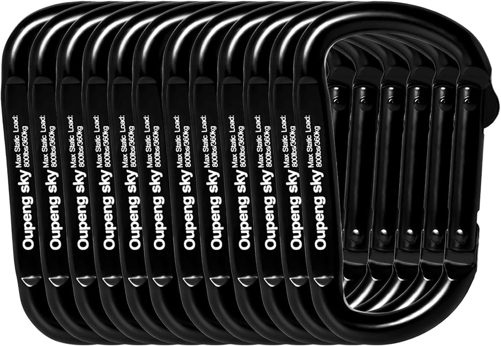 Carabiner Clip - Heavy Duty Carabiners,Carabeaner D Ring Shape,Small 2.5" 800lbs,Large 3" 13KN (2922 lbs),Key Chain Clip Hook for Camping, Hiking,Backpacking or Other Outdoor Activities.