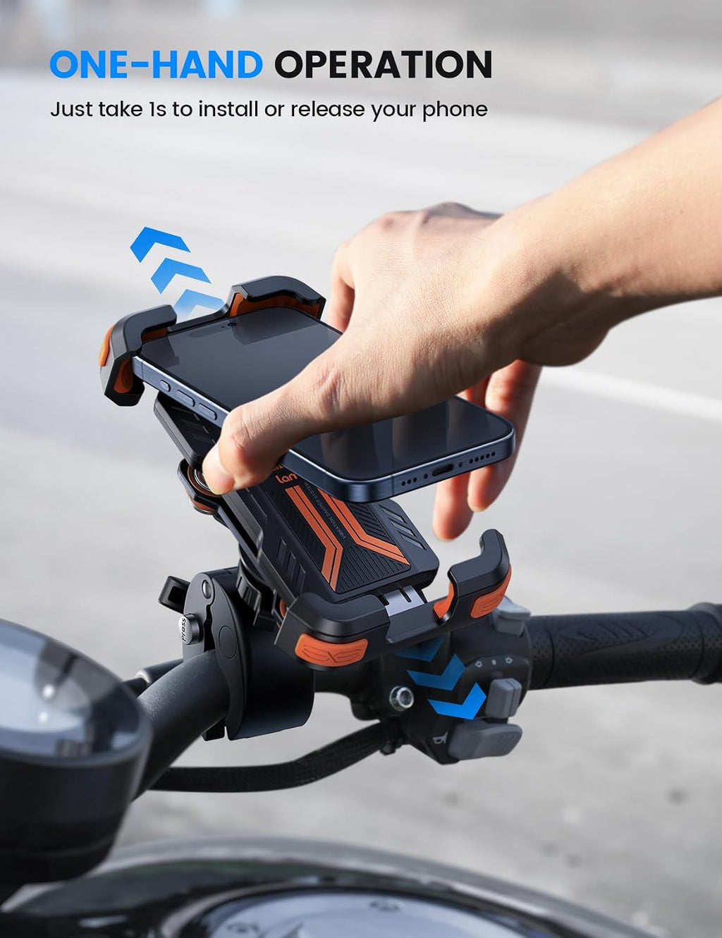 Lamicall Motorcycle Phone Mount Holder with Dual Vibration Dampener