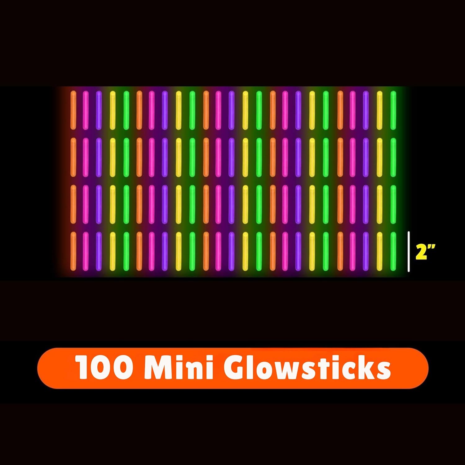 PartySticks Mini Glow Sticks 200 Pack Glow-in-the-Dark Small, for Easter Eggs, 5 Colors, Neon Light Sticks Bulk Party Favors, Easter Basket Stuffer Party Pack, Weddings Classroom Decorations Prizes