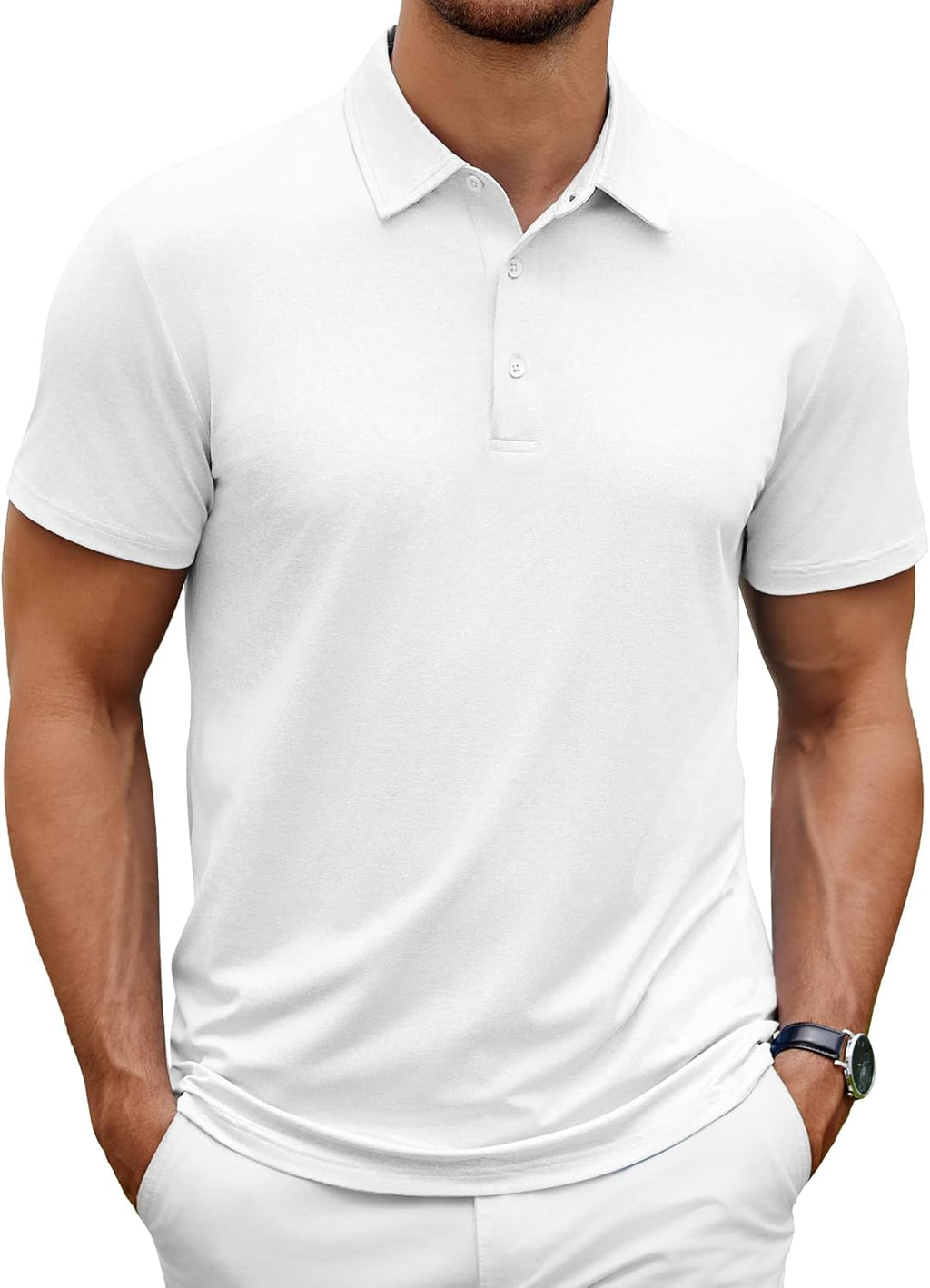 COOFANDY Men's Polo Shirt Golf Quick Dry Performance Short Sleeve Moisture Wicking Athletic Polo Collared Tennis T-Shirt