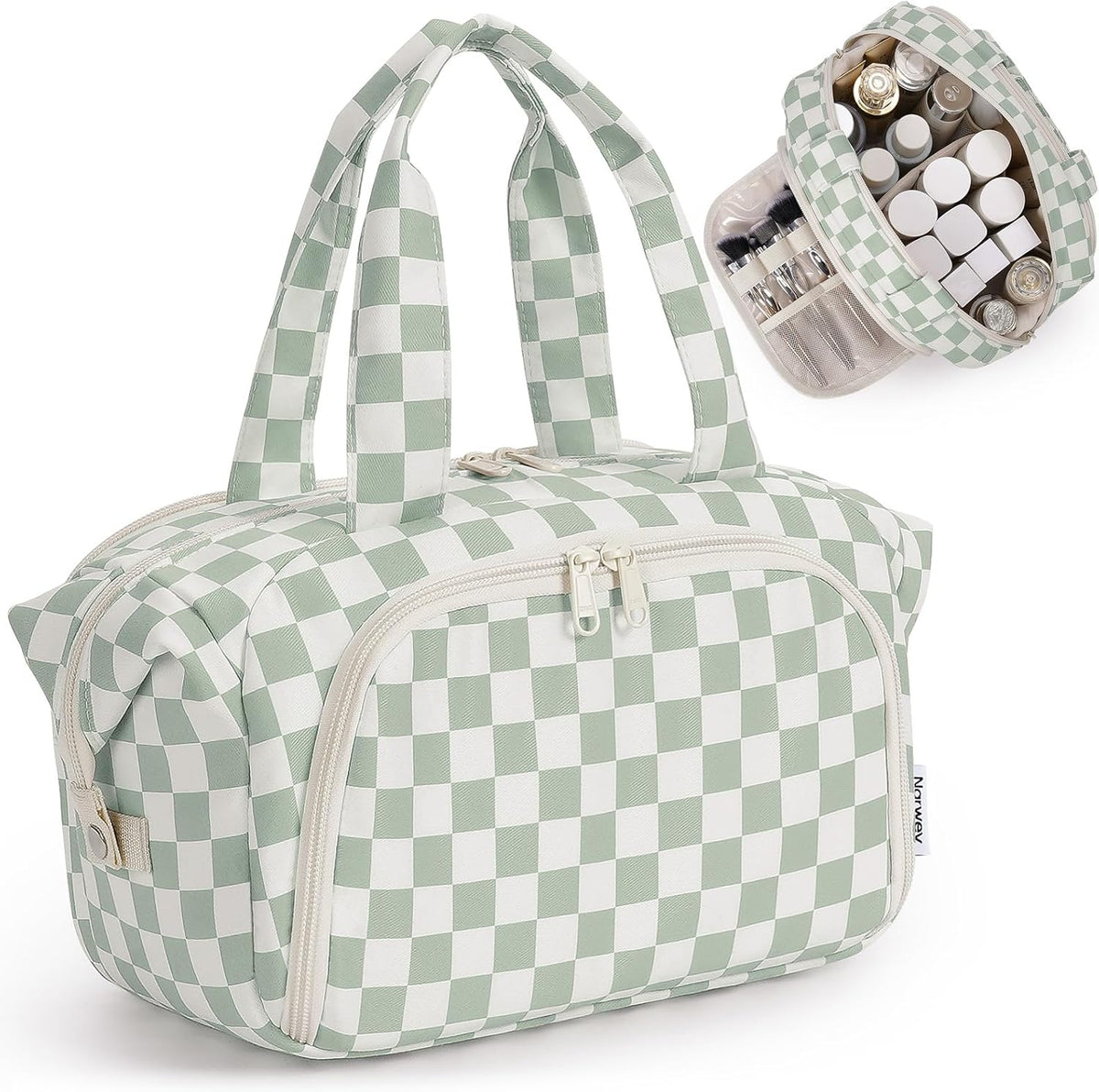 Narwey Travel Toiletry Bag for Women, Large Makeup Cosmetic Organizer Bag