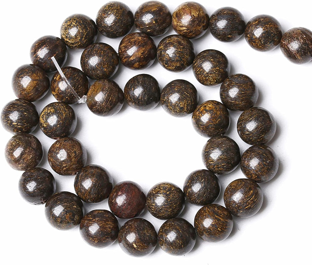 12MM 30PCS Natural Stone Bronzite Gemstone Spacer Loose Beads for Jewelry Making DIY Bracelet Necklace 1 Strand