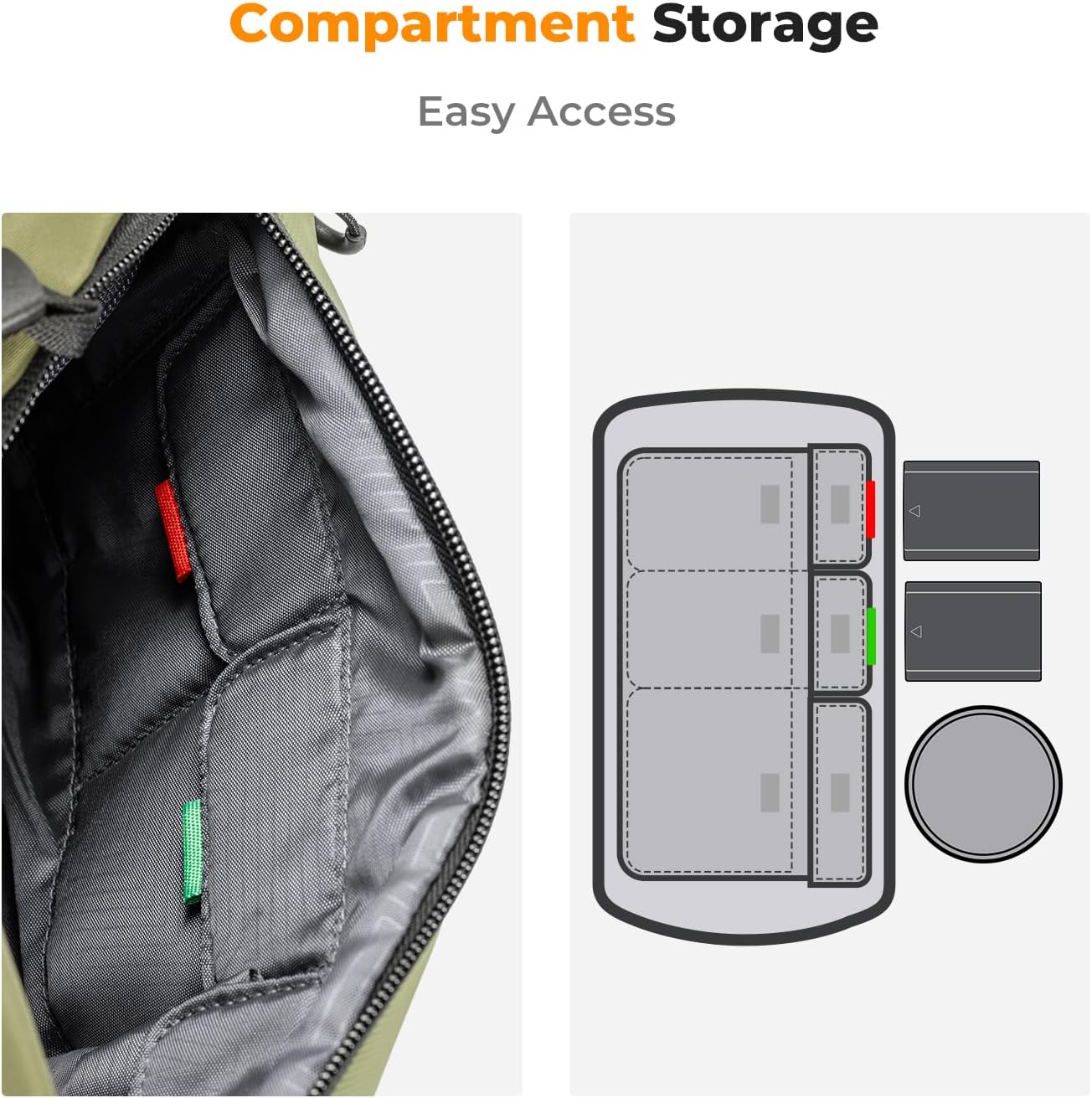 K&F CONCEPT 2 in 1 Camera Sling Bag, Everyday Shoulder Bag