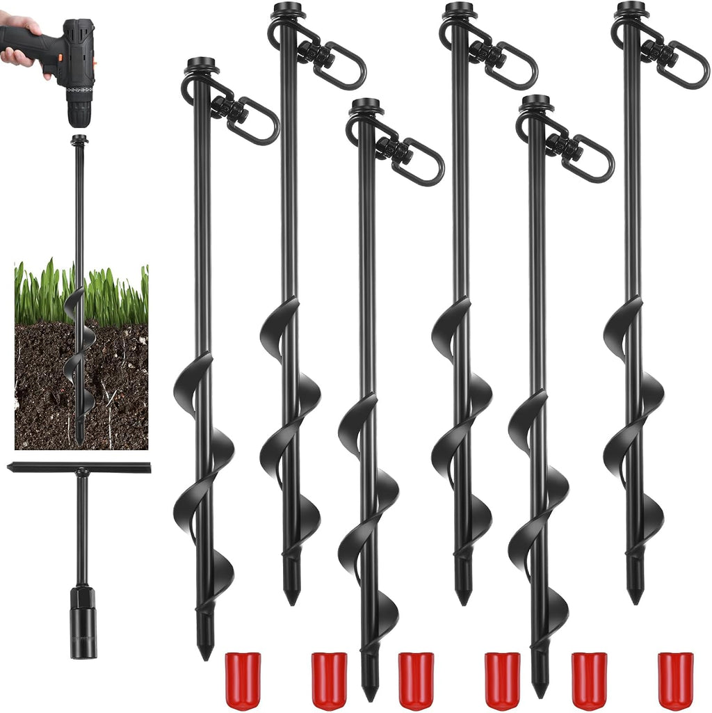 Reginary 6/12/24/36 Pcs Ground Anchors Screw in Tent Stakes