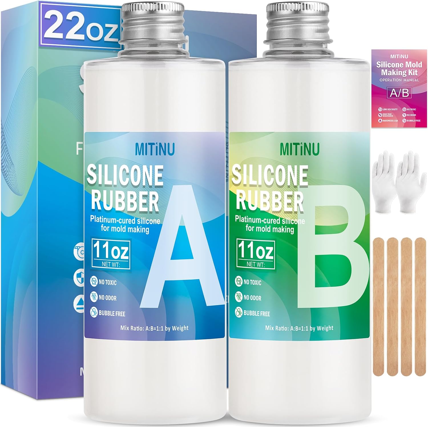 Silicone Mold Making Kit - 210oz Total 20A Liquid Silicone Rubber