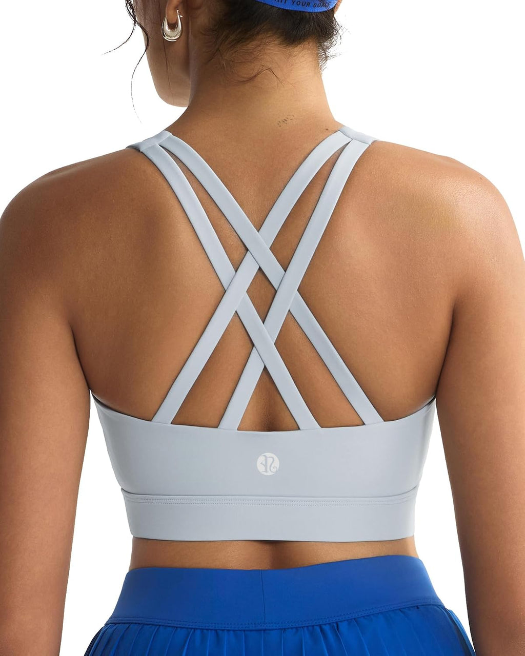 RUNNING GIRL Sports Bra for Women,Molded Cup Strappy Running High Impact Sports Bra with Sewn in Pads
