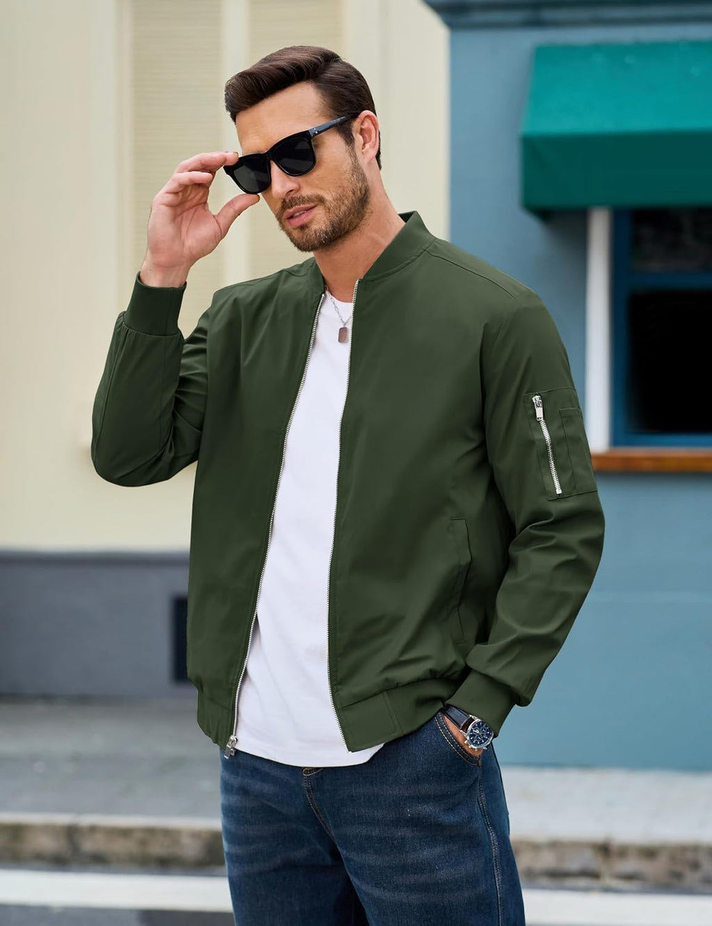 MAGCOMSEN Men's Bomber Jacket Lightweight Windbreaker Spring Fall Jacket