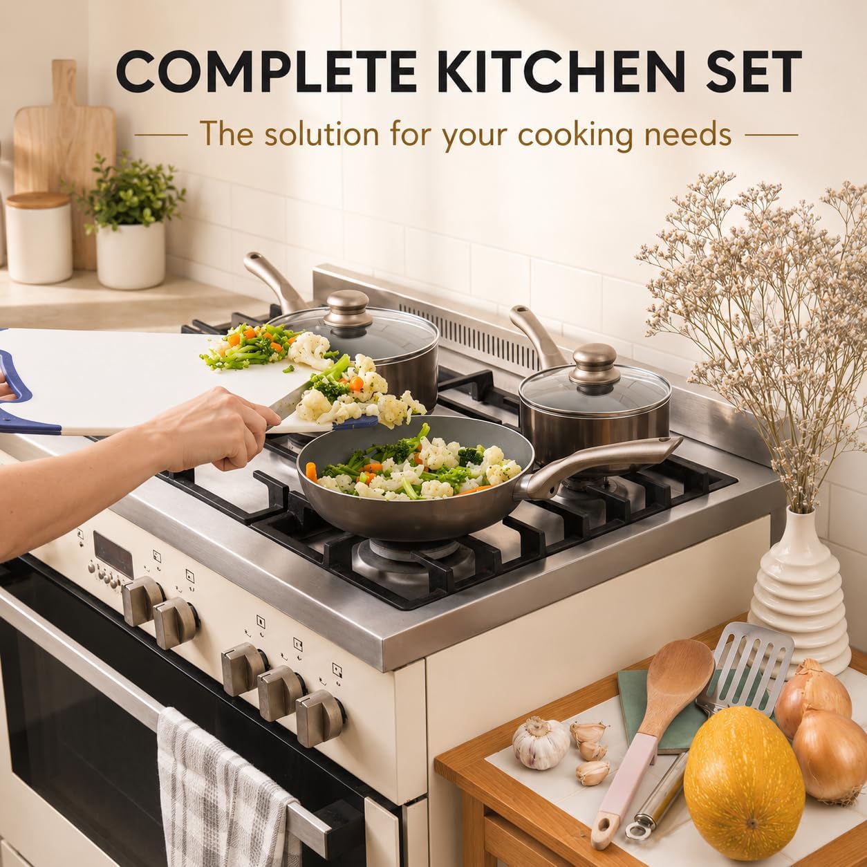 Moss & Stone Pots and Pans Set Nonstick, 6-Piece Induction Cookware Set