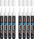 Overseas White Acrylic Paint Markers 8 Pack, Medium Tip Paint Pens