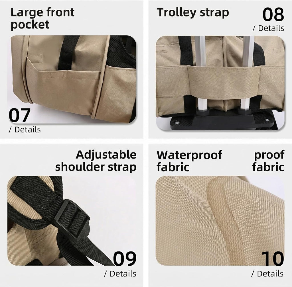 Dog Backpack Carrier – Comfortable Travel Bag for Pets –Khaki