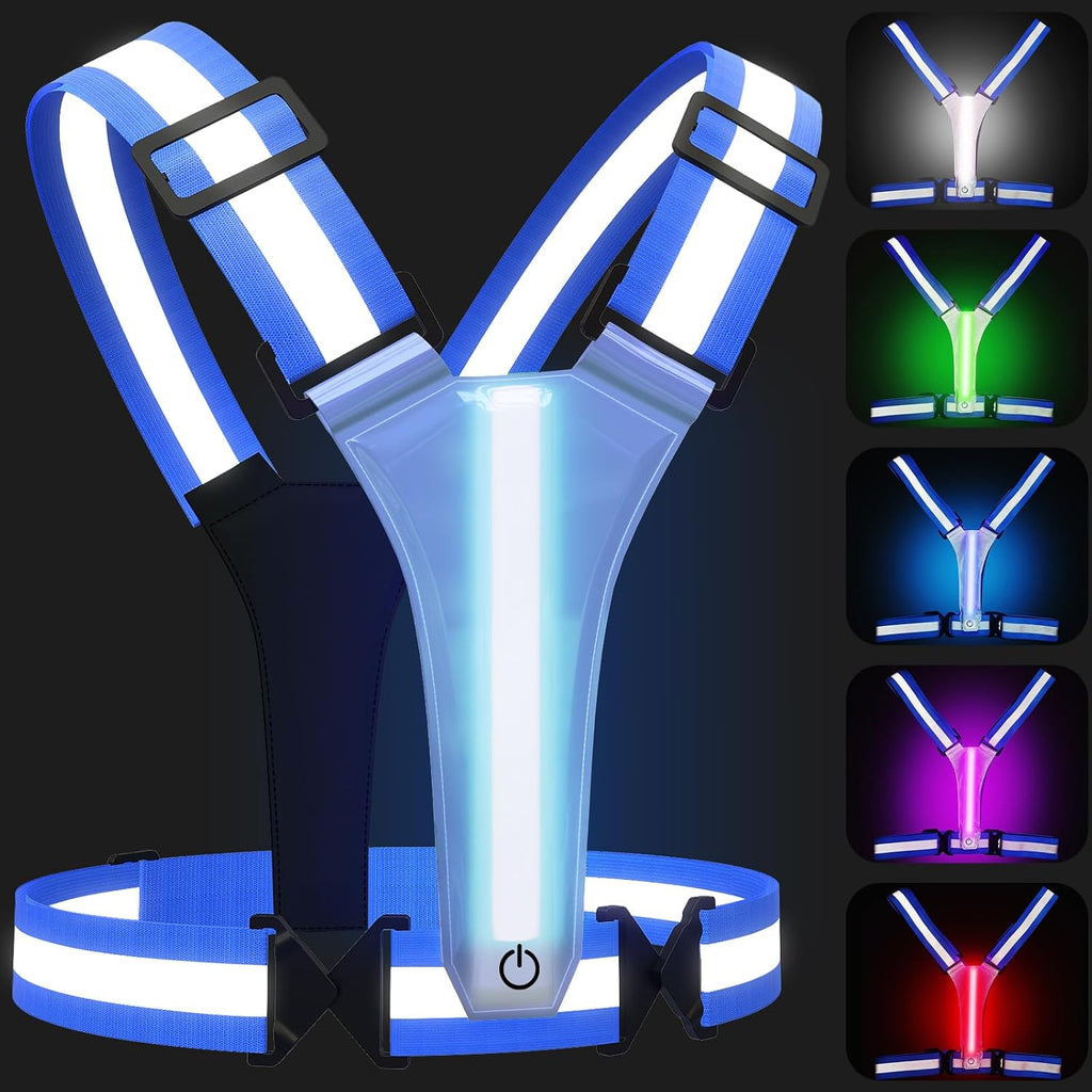 LED Reflective Vest Running Gear 5 Colors Light Up Reflective Running Vest