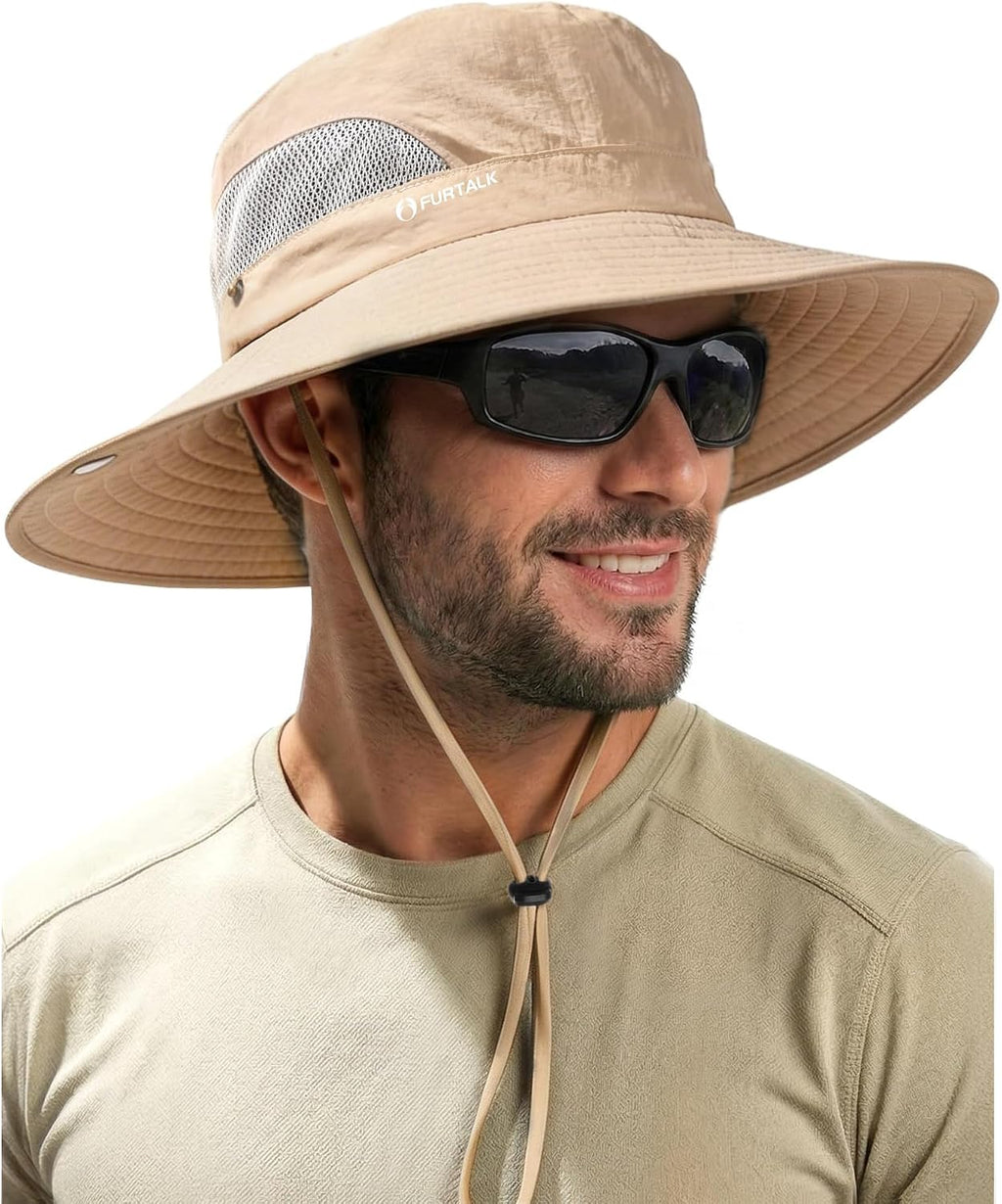 FURTALK Mens Bucket Sun Hat UPF Protection Wide Brim Breathable Fishing Hat