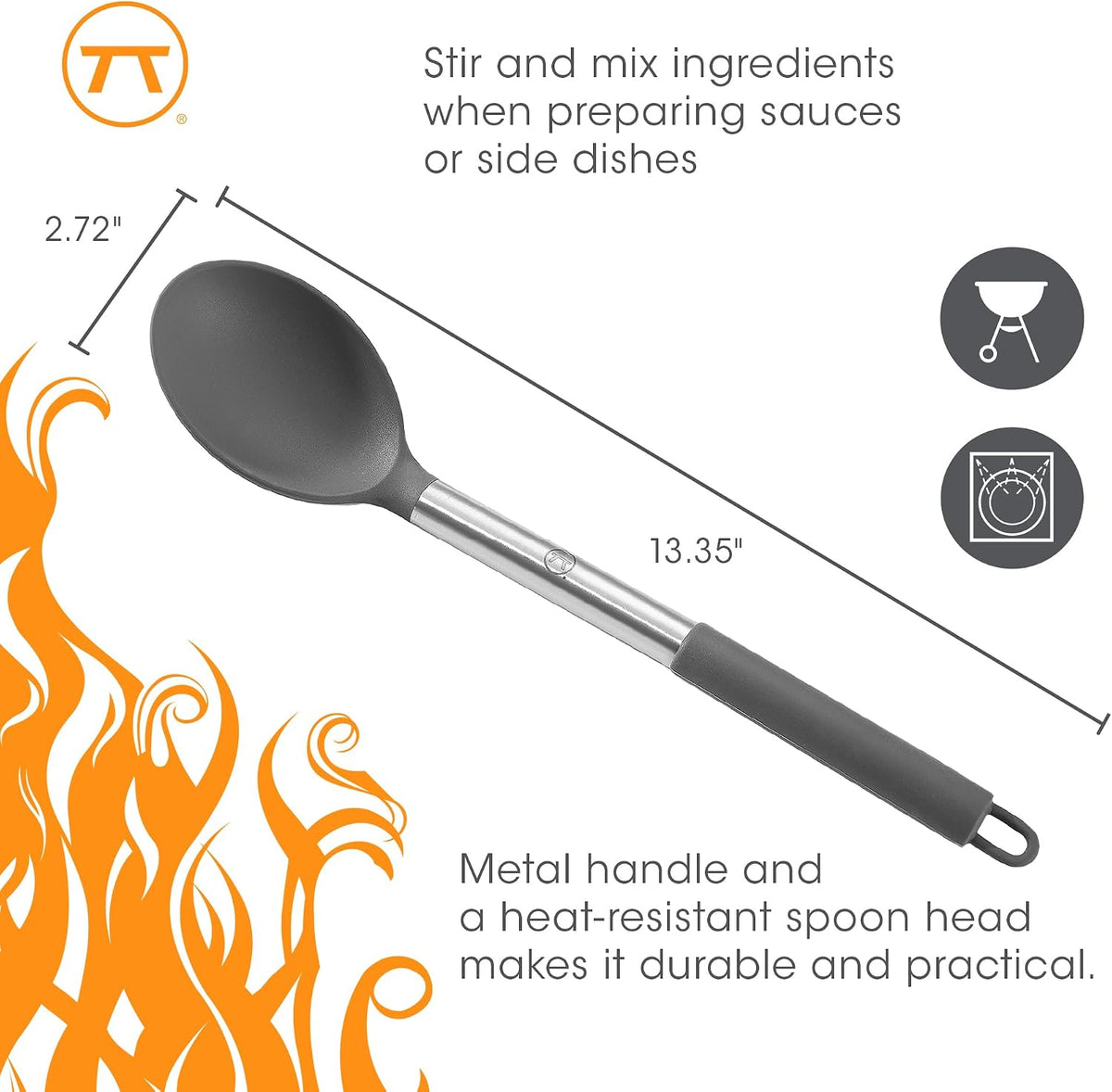Outset Camping Cooking Utensil Set, Tongs, Spatula & Spoon Camp Utensils
