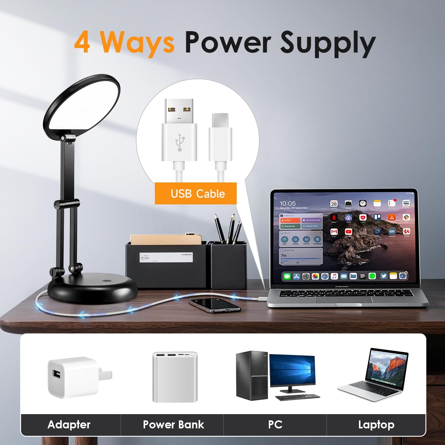 One Fire Cordless Lamp, 3600mAh Battery Operated Lamp, Rechargeable Lamp