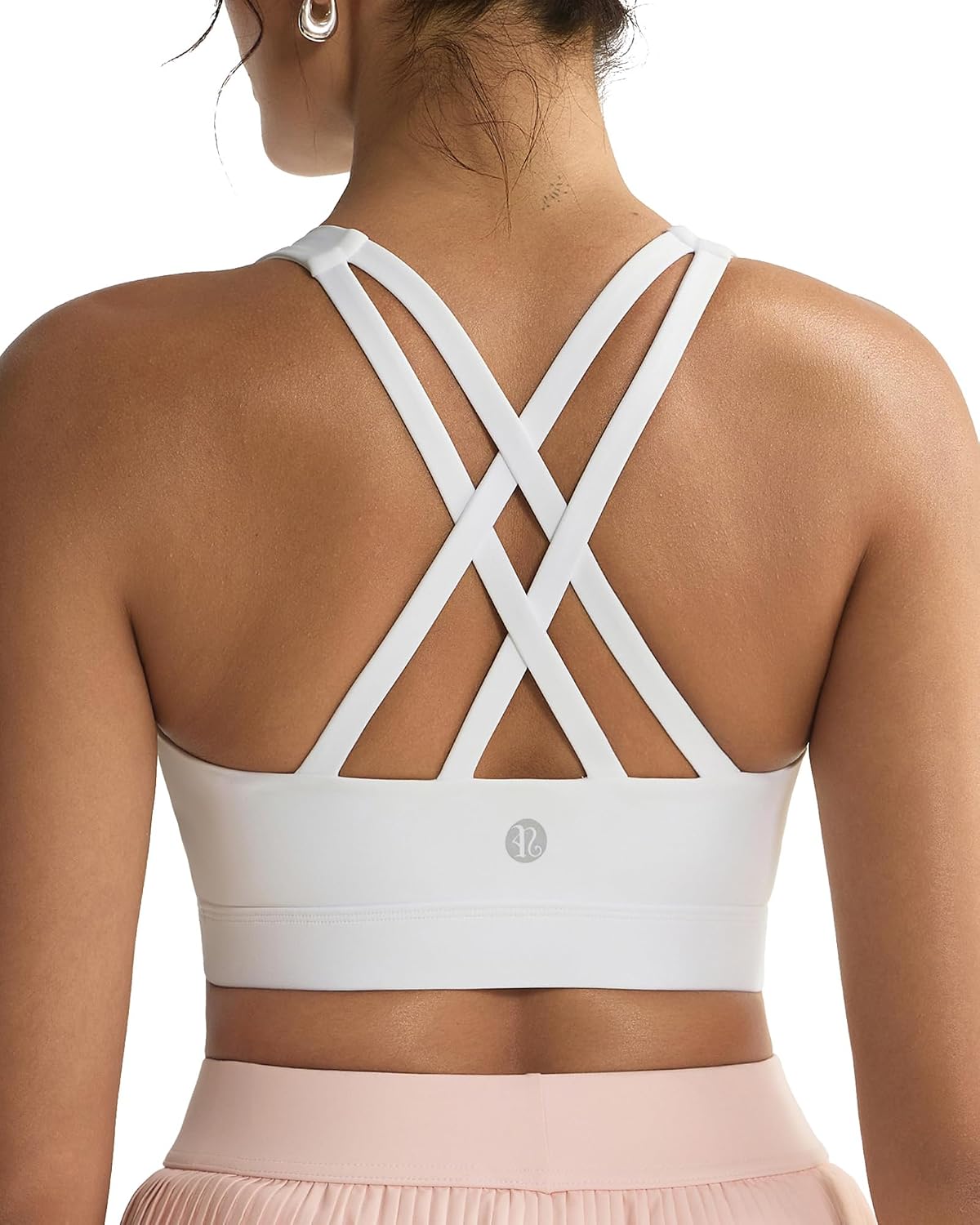 RUNNING GIRL Sports Bra for Women,Molded Cup Strappy Running High Impact Sports Bra with Sewn in Pads