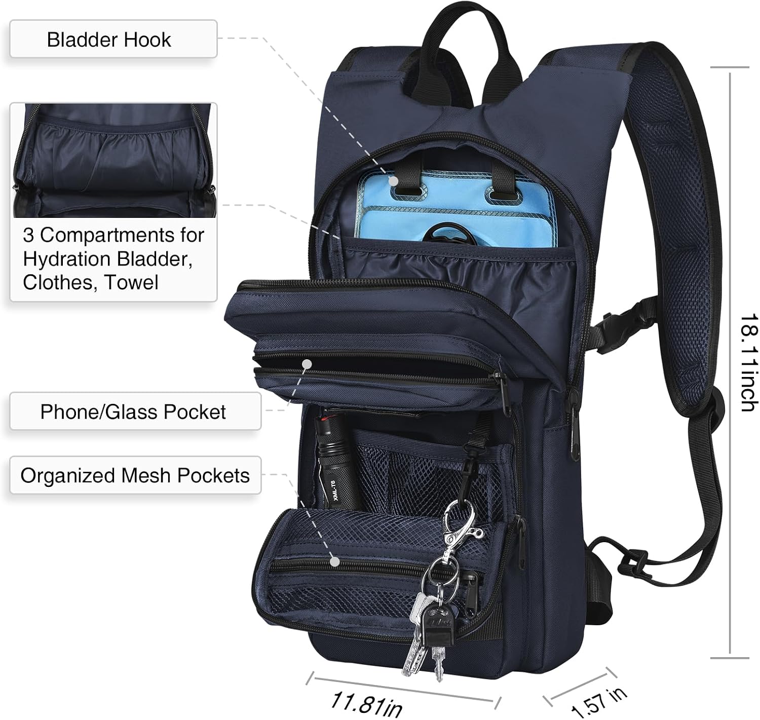NOOLA Hydration Backpack with 3L Water Bladder, Tactical Pack for Hiking