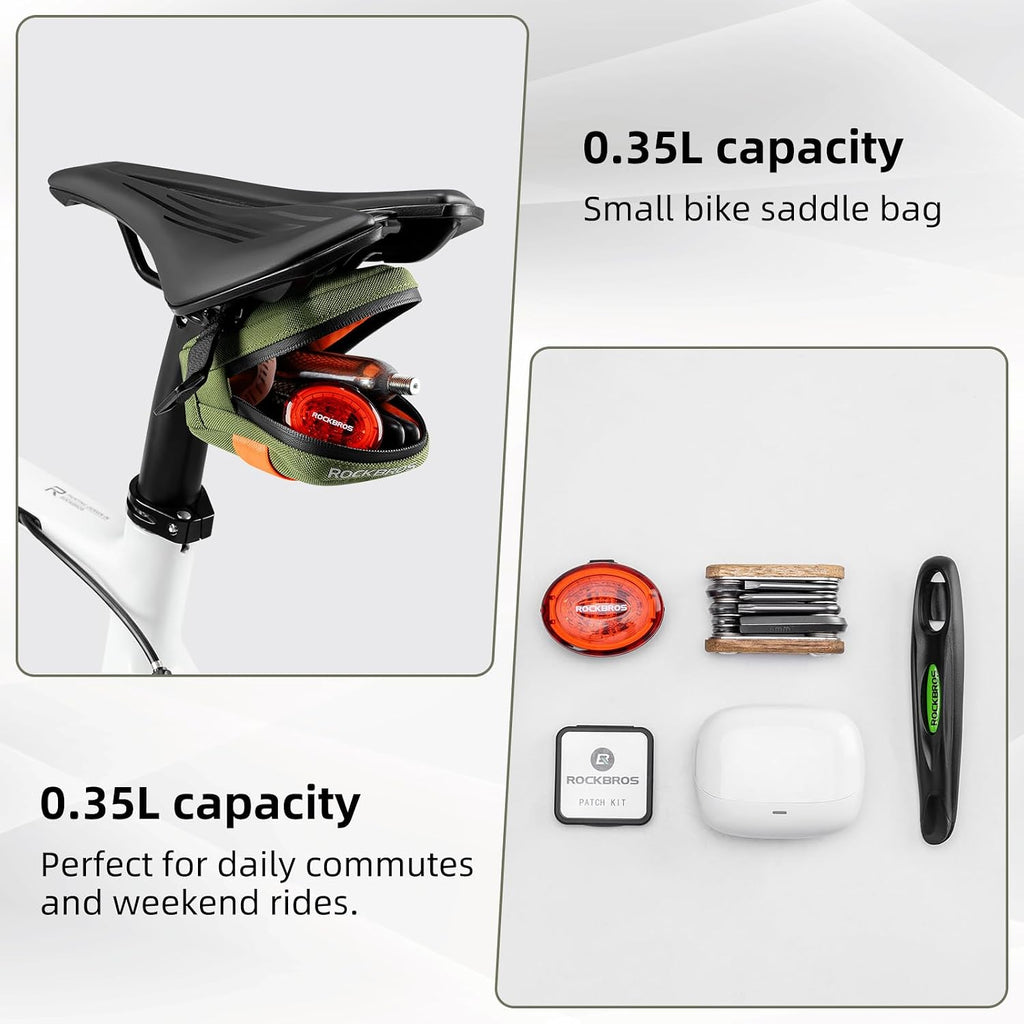 ROCKBROS Bike Saddle Bag, 0.35L Compact Under Seat Bag for Road Bikes