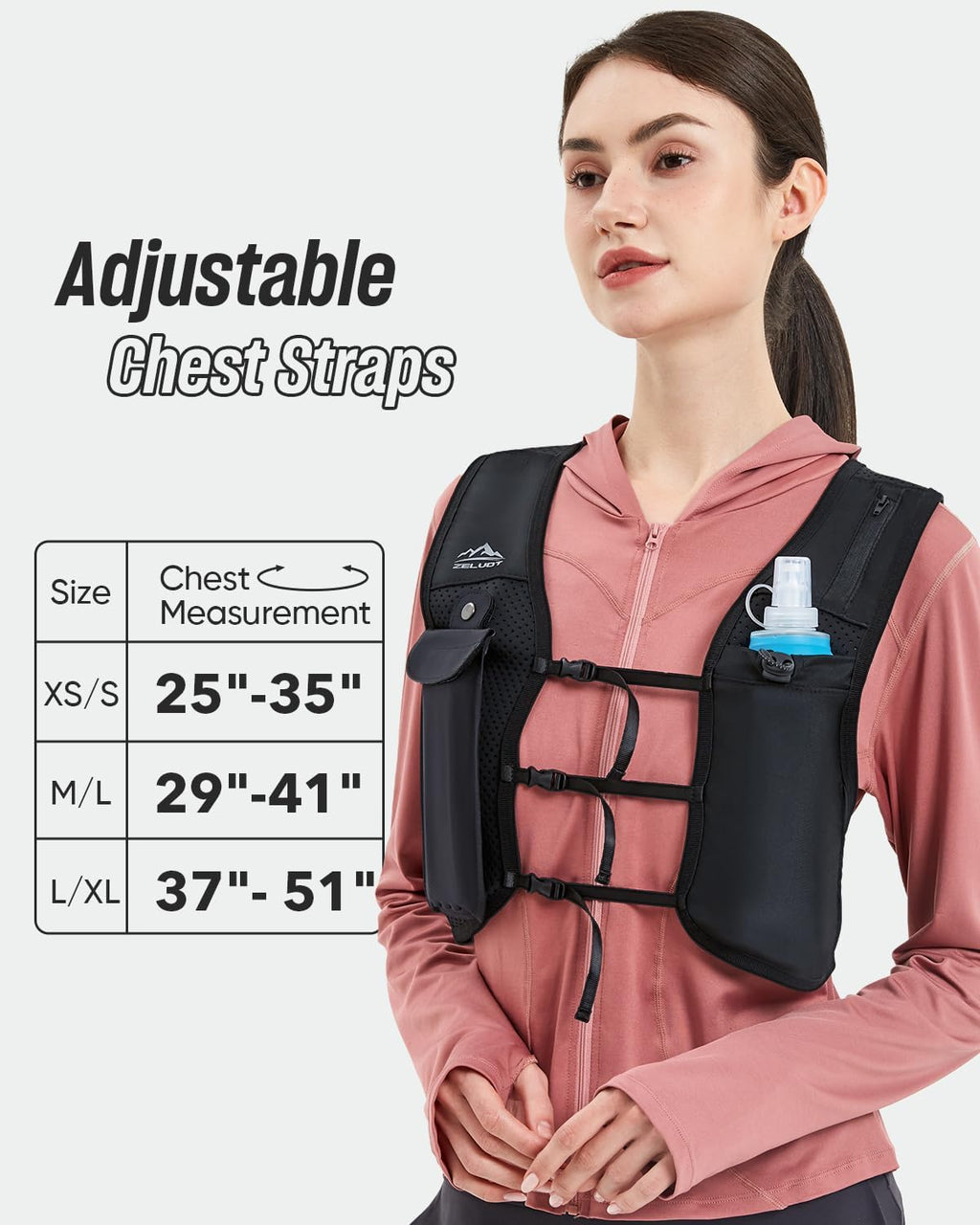 Zelvot Running Vest for Women Men, Touchscreen Phone Pocket