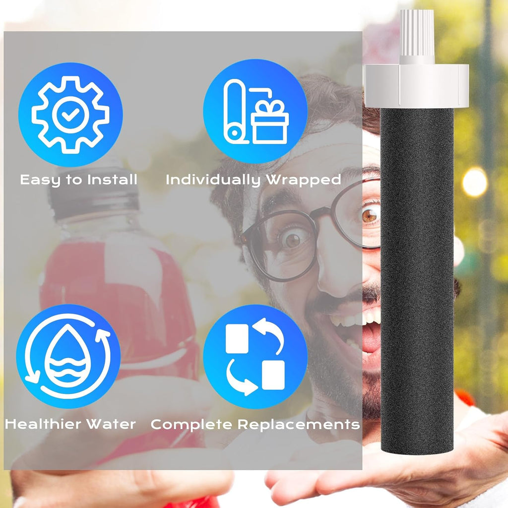 Replacement for Brita Water Filter,Water Bottle Filter Compatible with Brita BB06 Hard Sided Sport Bottle Filter and Stainless Steel, 6 Pack