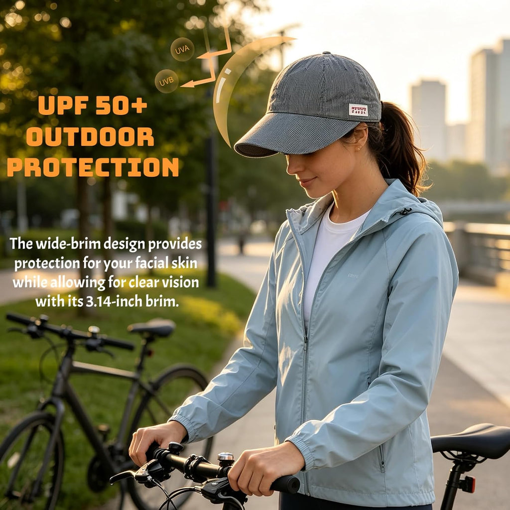 Womens Sun Hat with Ponytail Hole Outdoor UV-Protection-Foldable Beach Caps,Lightweight,Summer Wide Brim Bucket Hat