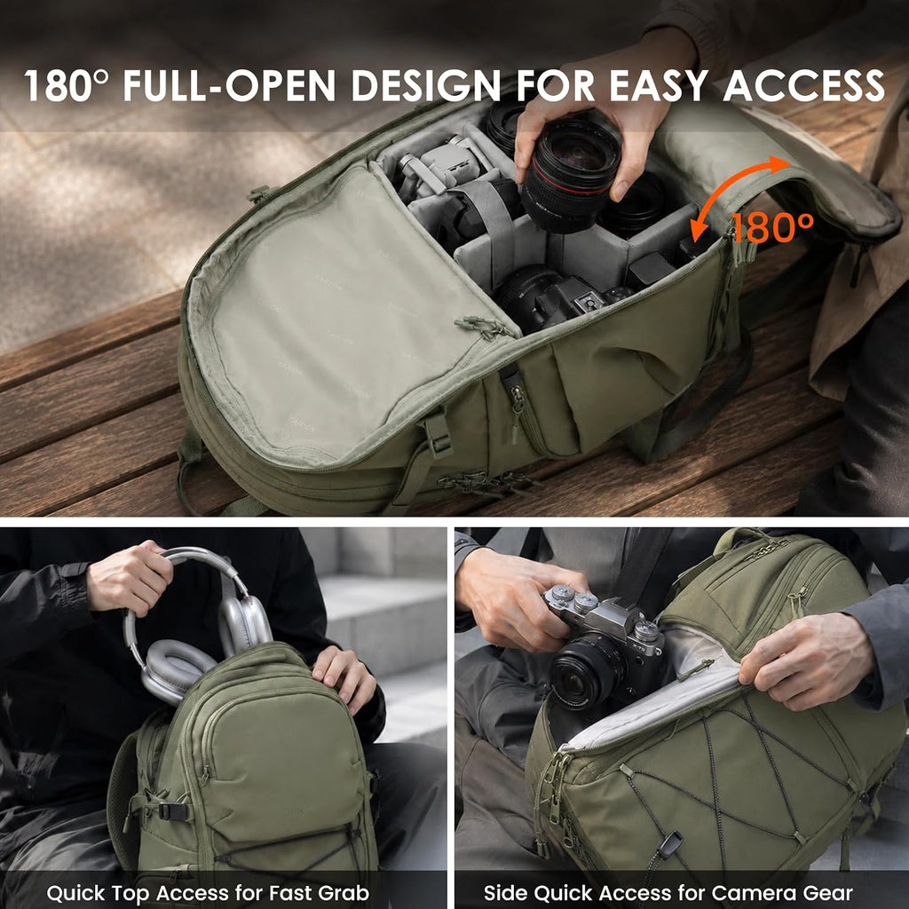 TARION Urban Camera Backpack for Photographers 21L ROVE FX21 Green