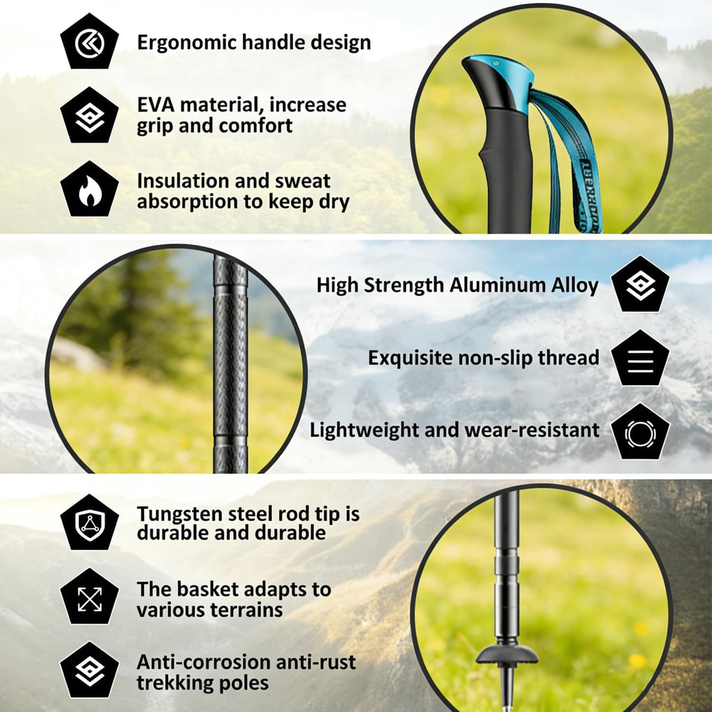 Modular Trekking Pole for Hiking & Knee Support