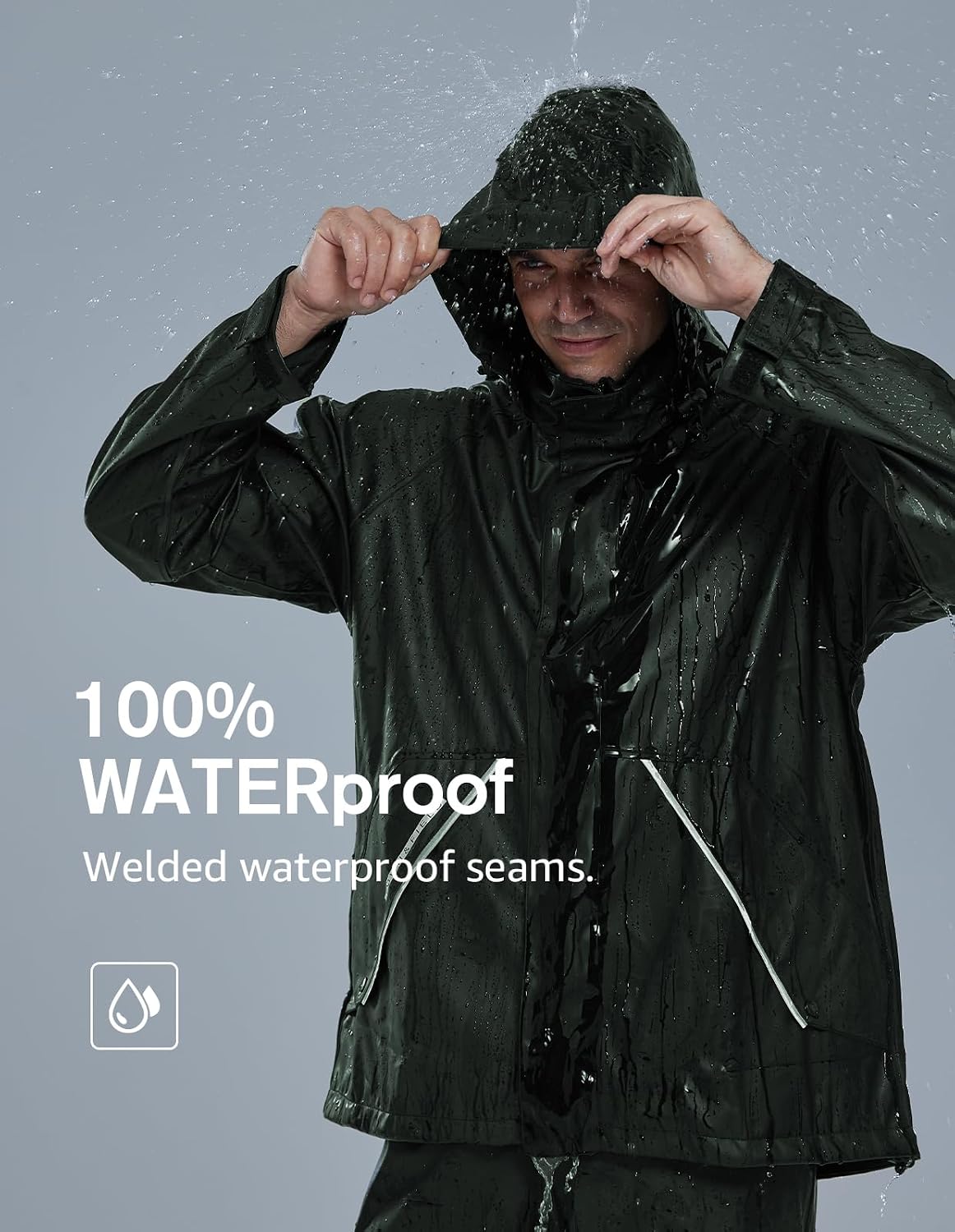 TOWN&FIELD Rain Suits for Fishing Waterproof Rain Gear for Men Women Heavy Duty Rain Coat Jacket with Pants/Overalls