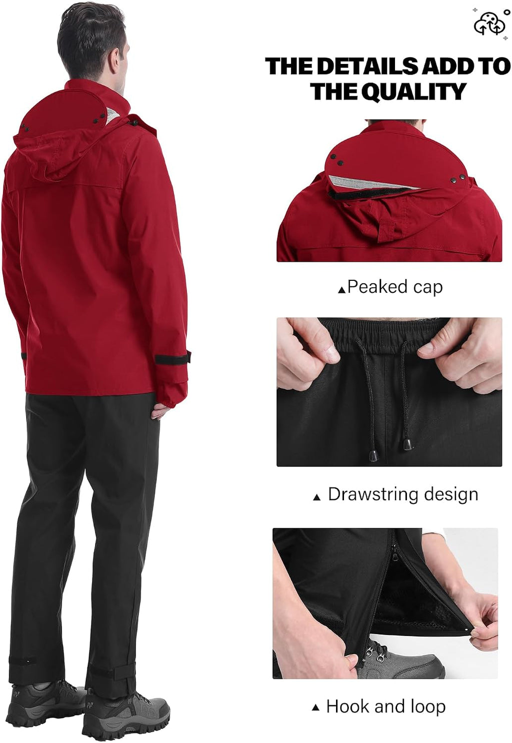 iCreek Rain Suit Waterproof Breathable Lightweight 2-Piece Rain Gear Unisex