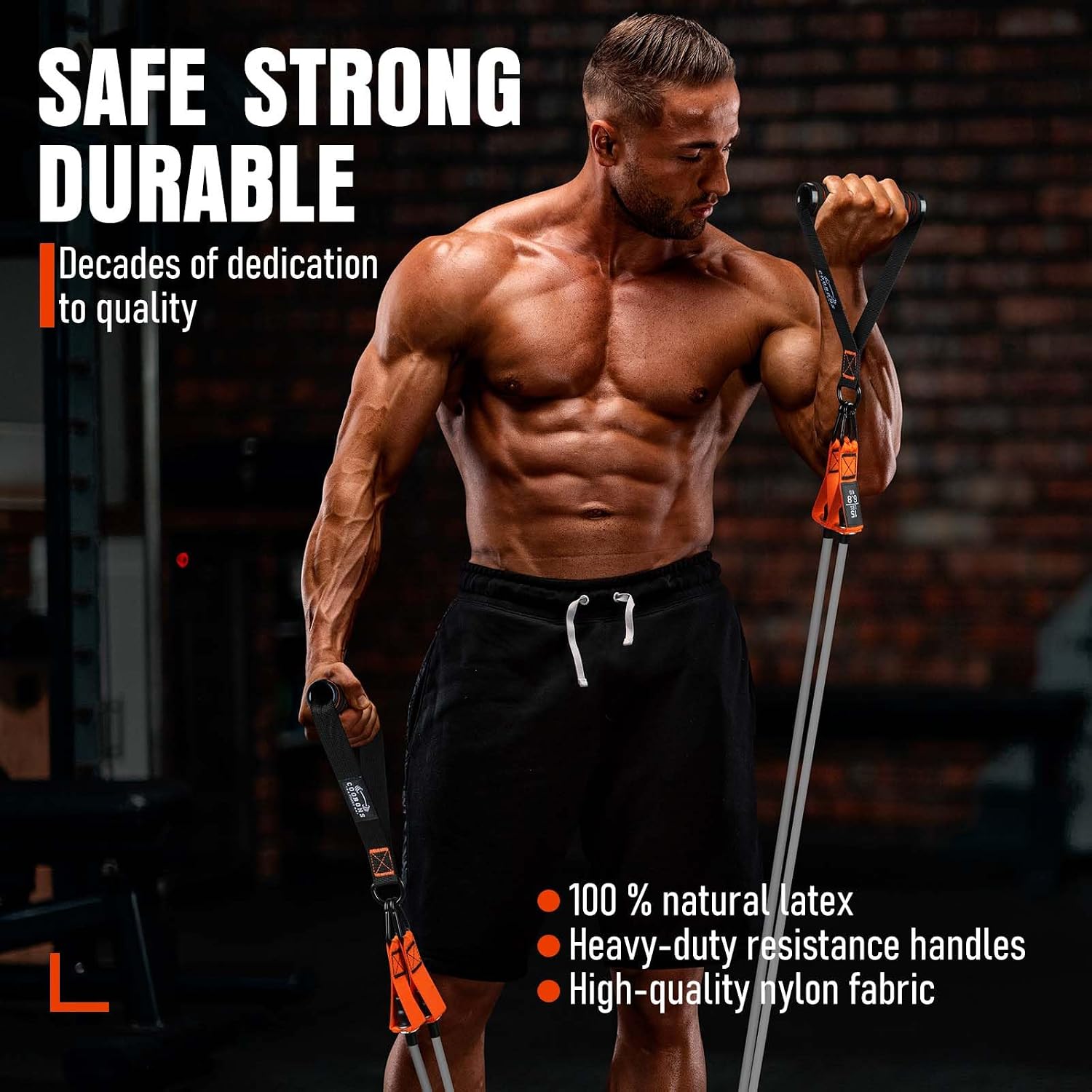 Resistance Bands with Handles, 175lb Exercise Bands for Working Out